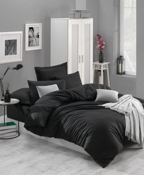 Asir Biancheria Da Letto di cotone Fresh Nero, 200 x 220 cm