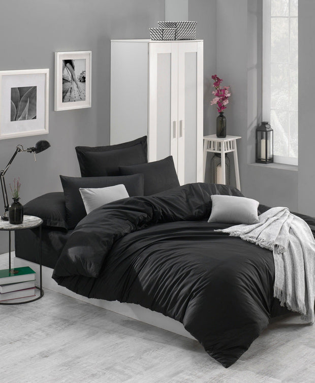 Asir Biancheria Da Letto di cotone Fresh Nero, 200 x 220 cm