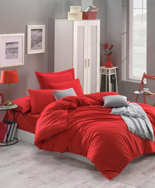 Asir Biancheria Da Letto di cotone Fresh Rosso, 200 x 220 cm