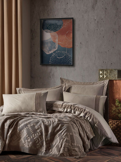 Biancheria Da Letto di cotone Freya Cappuccino, 200 x 220 cm
