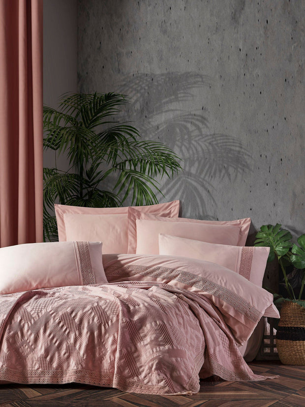 Biancheria Da Letto di cotone Freya Rosa, 200 x 220 cm
