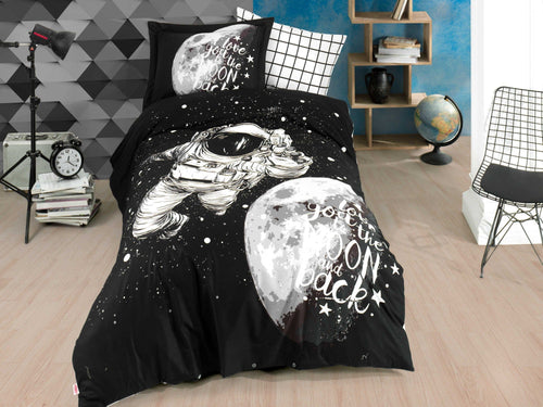 Asir Biancheria Da Letto di cotone Galaxy Bianco e Nero, 160 x 220 cm