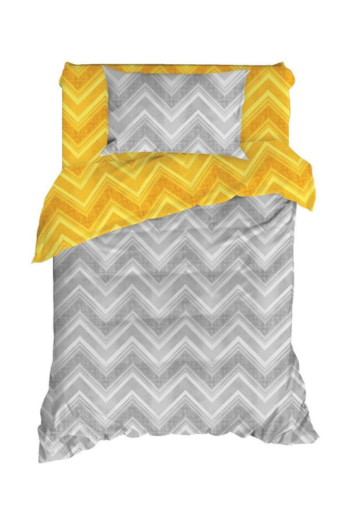 Asir Biancheria Da Letto di cotone Gray Giallo, 160 x 220 cm