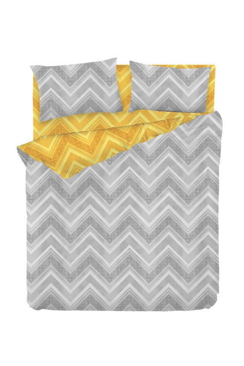 Asir Biancheria Da Letto di cotone Gray Giallo, 200 x 220 cm