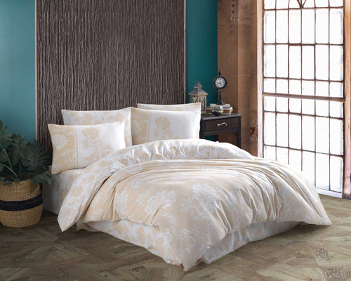 Asir Biancheria Da Letto di cotone Jardin Beige, 160 x 220 cm