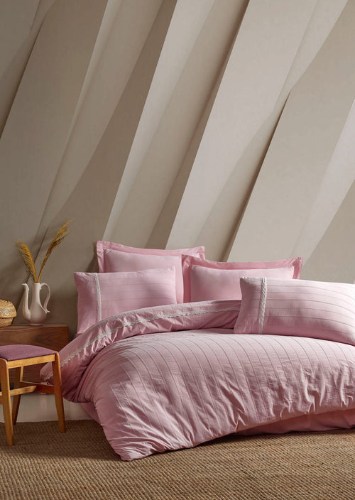 Asir Biancheria Da Letto di cotone Jasmin Rosa, 200 x 220 cm
