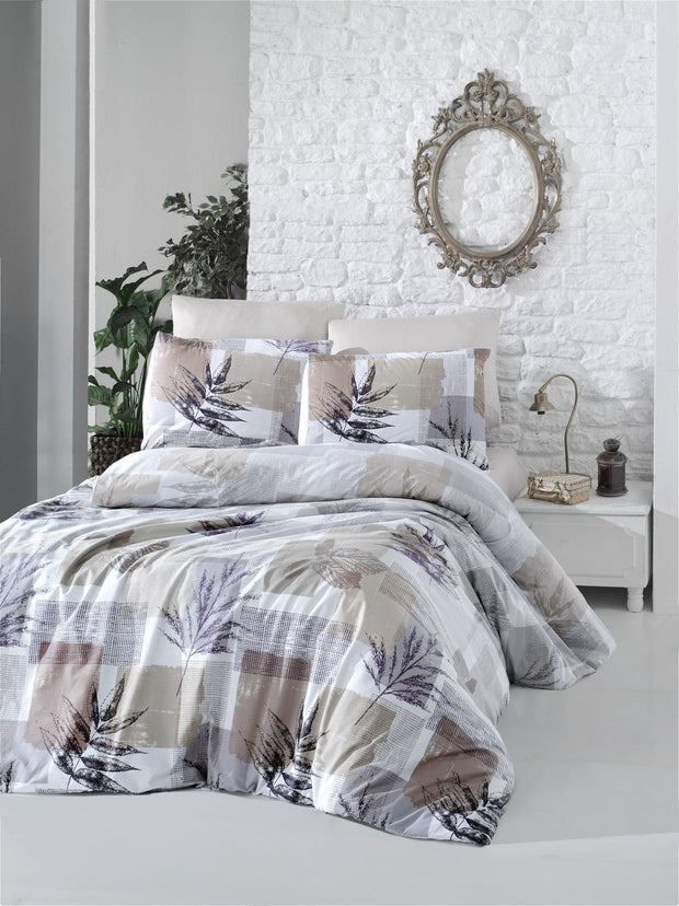 Asir Biancheria Da Letto di cotone Leaf Multicolore, 200 x 220 cm