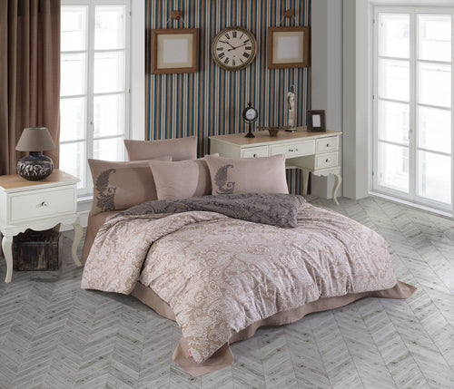 Asir Biancheria Da Letto di cotone Leona Beige, 200 x 220 cm