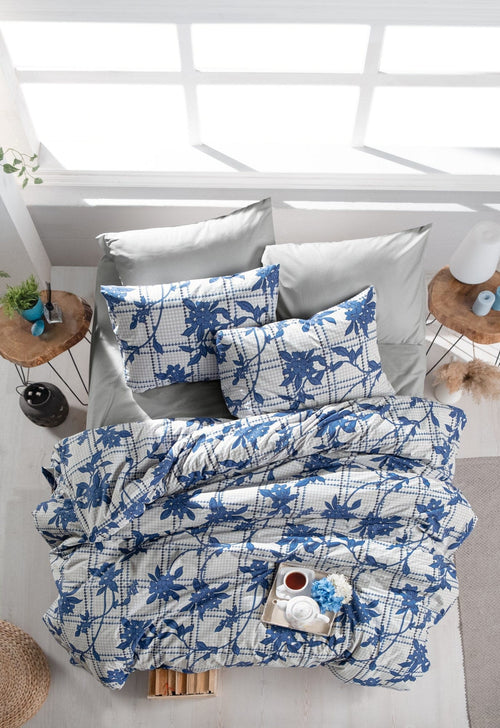 Biancheria Da Letto di cotone Lilly Blu, 200 x 220 cm