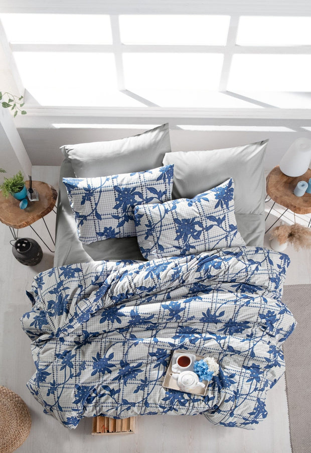 Biancheria Da Letto di cotone Lilly Blu, 200 x 220 cm