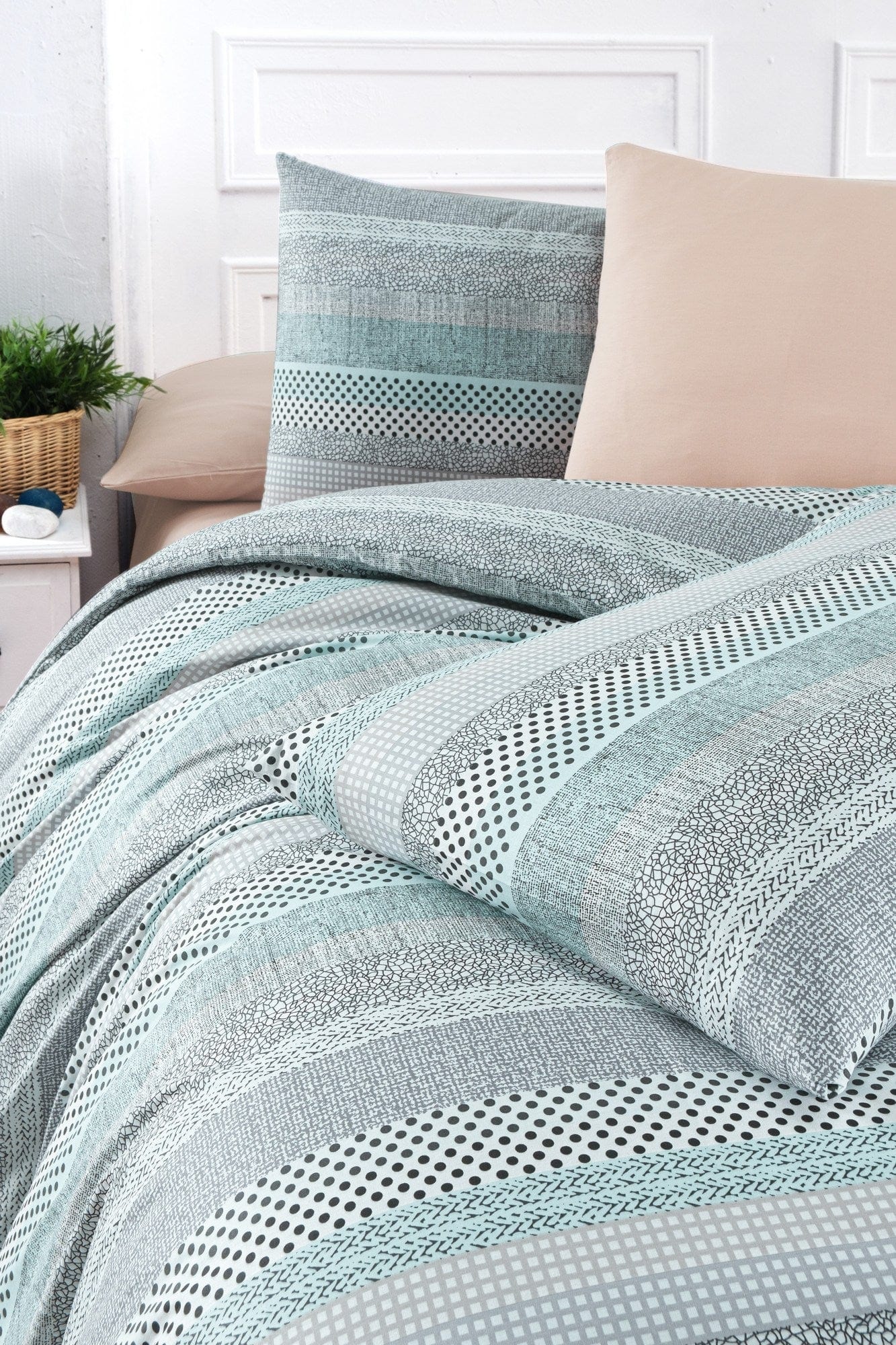 Asir Biancheria Da Letto di cotone Lines Multicolore, 160 x 220 cm
