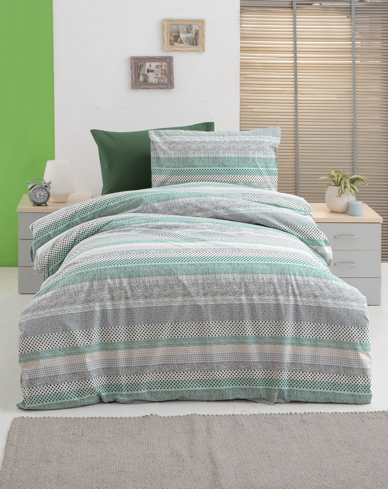 Asir Biancheria Da Letto di cotone Lines Multicolore, 160 x 220 cm