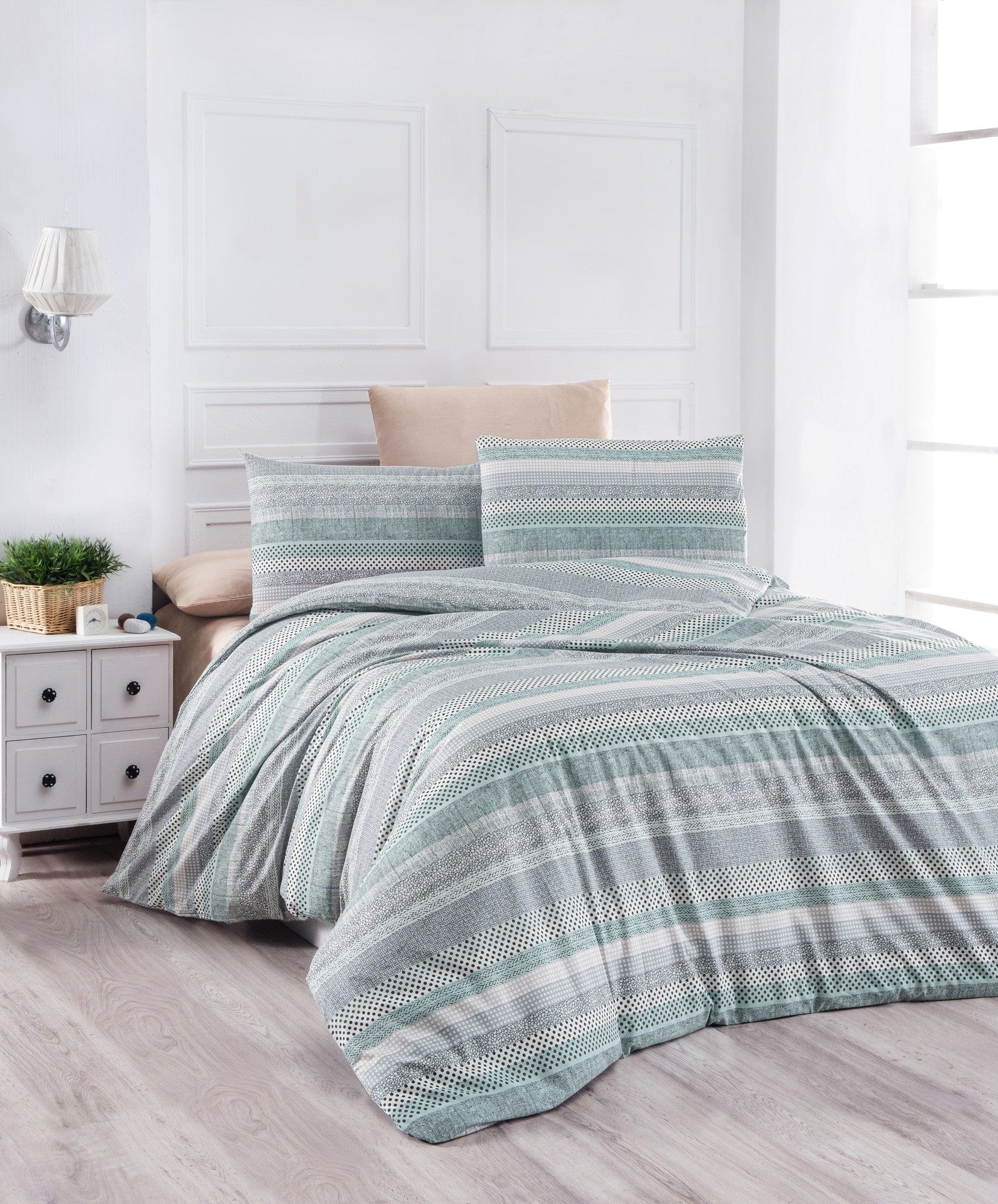 Asir Biancheria Da Letto di cotone Lines Multicolore, 200 x 220 cm