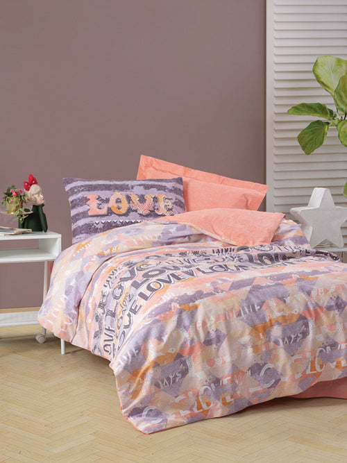 Asir Biancheria Da Letto di cotone Love Multicolore, 160 x 220 cm