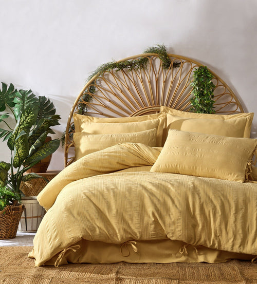 Asir Biancheria Da Letto di cotone Lucca Giallo, 200 x 220 cm