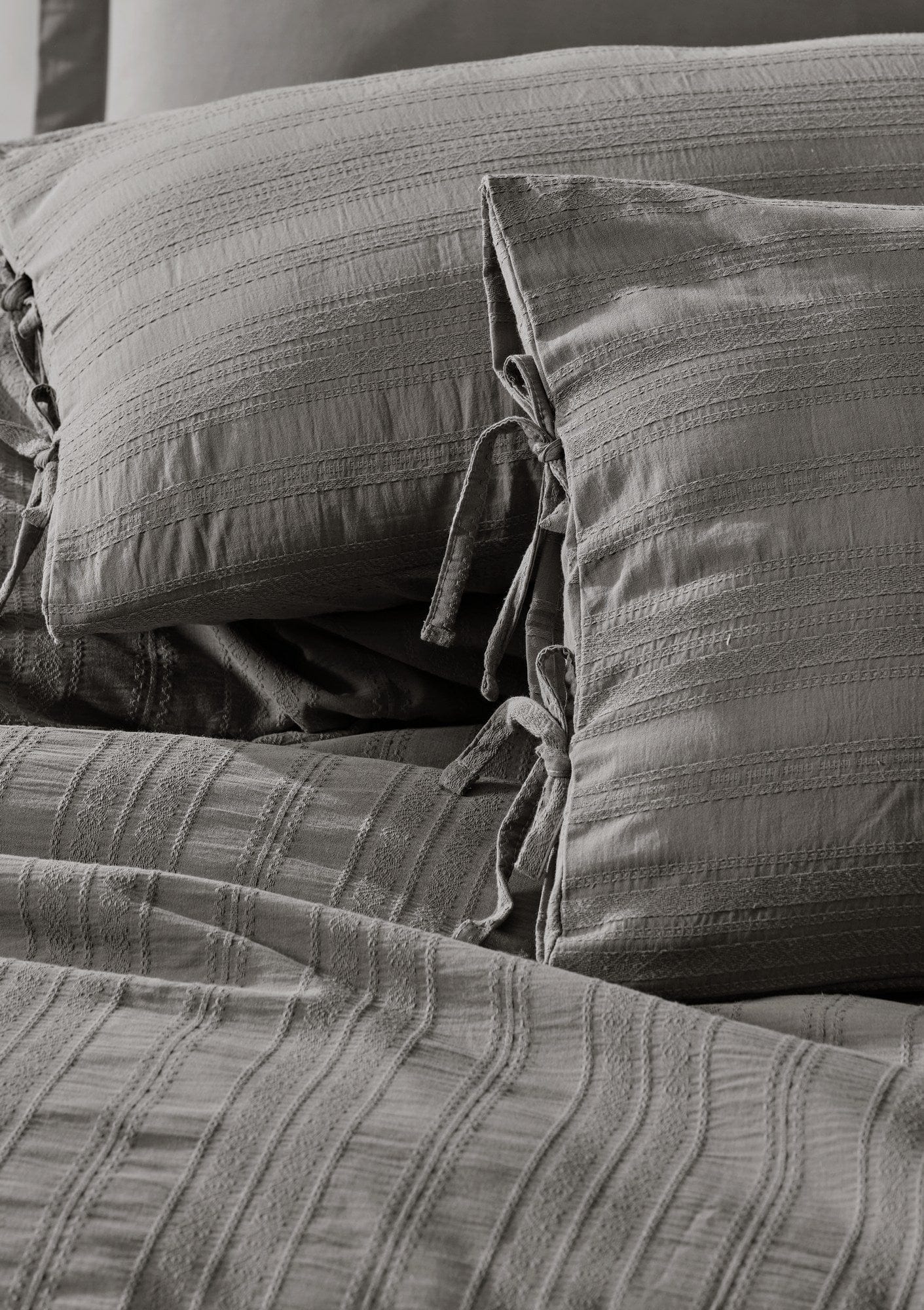 Asir Biancheria Da Letto di cotone Lucca Grigio, 200 x 220 cm