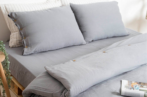 Asir Biancheria Da Letto di cotone Marla Grigio, 200 x 220 cm