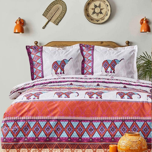 Asir Biancheria Da Letto di cotone Marsala Multicolore, 200 x 220 cm