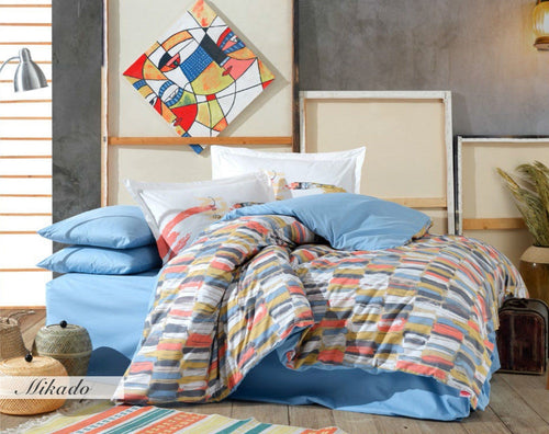 Asir Biancheria Da Letto di cotone Mikado Multicolore, 200 x 220 cm