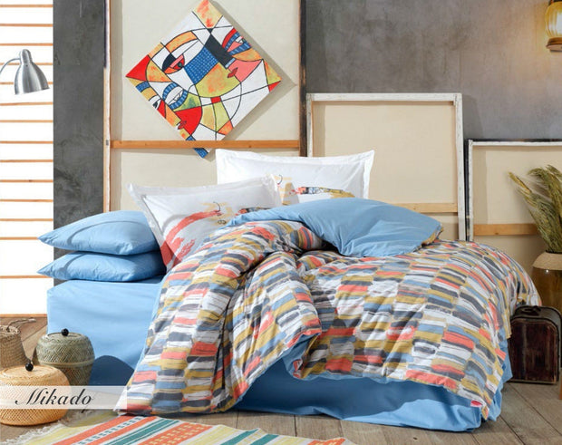 Asir Biancheria Da Letto di cotone Mikado Multicolore, 200 x 220 cm
