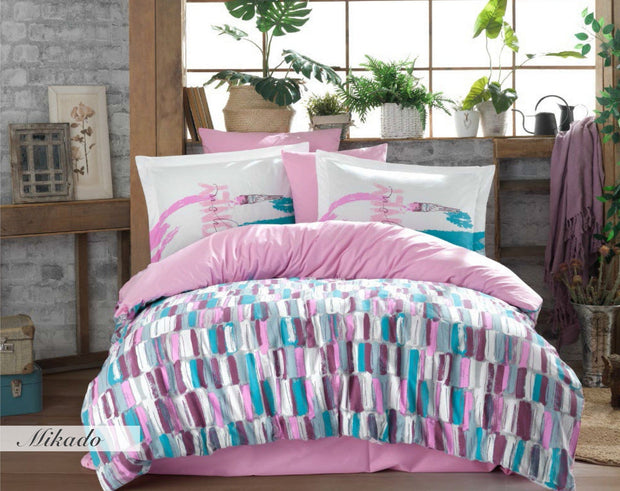 Asir Biancheria Da Letto di cotone Mikado Multicolore, 200 x 220 cm