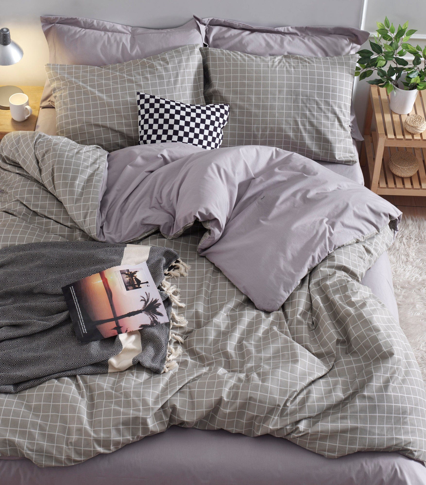 Asir Biancheria Da Letto di cotone Monte Multicolore, 200 x 220 cm