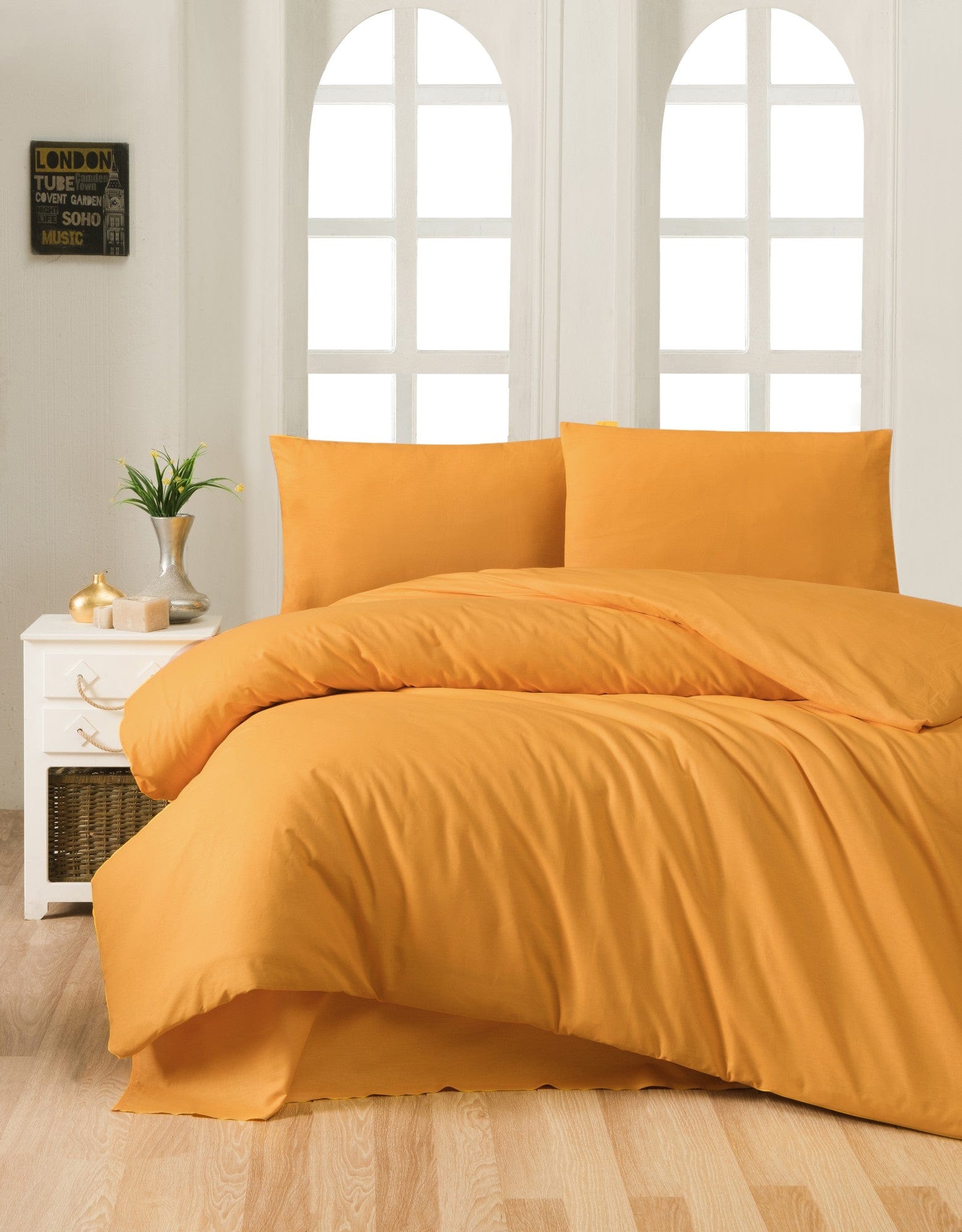 Biancheria Da Letto di cotone Mustard Giallo, 200 x 220 cm