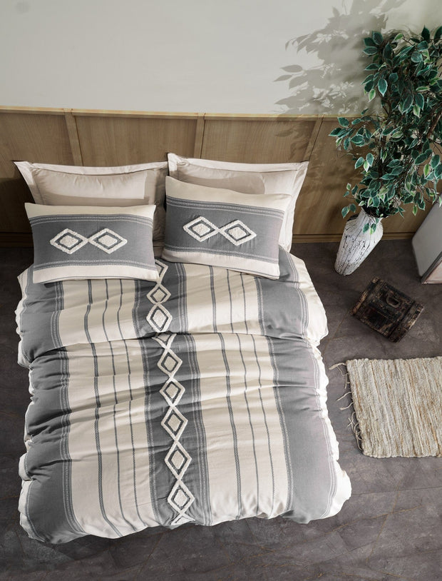 Asir Biancheria Da Letto di cotone Nero Multicolore, 200 x 220 cm