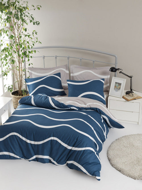 Asir Biancheria Da Letto di cotone Novia Blu, 200 x 220 cm