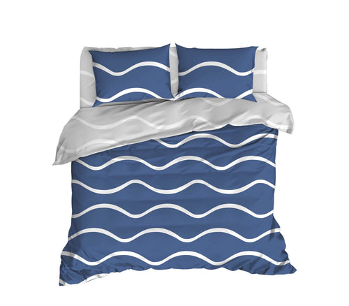 Asir Biancheria Da Letto di cotone Novia Blu, 200 x 220 cm