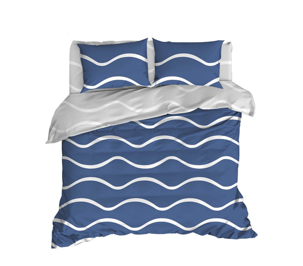 Asir Biancheria Da Letto di cotone Novia Blu, 200 x 220 cm