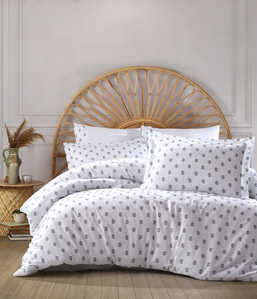 Asir Biancheria Da Letto di cotone Oslo Bianco, 200 x 220 cm