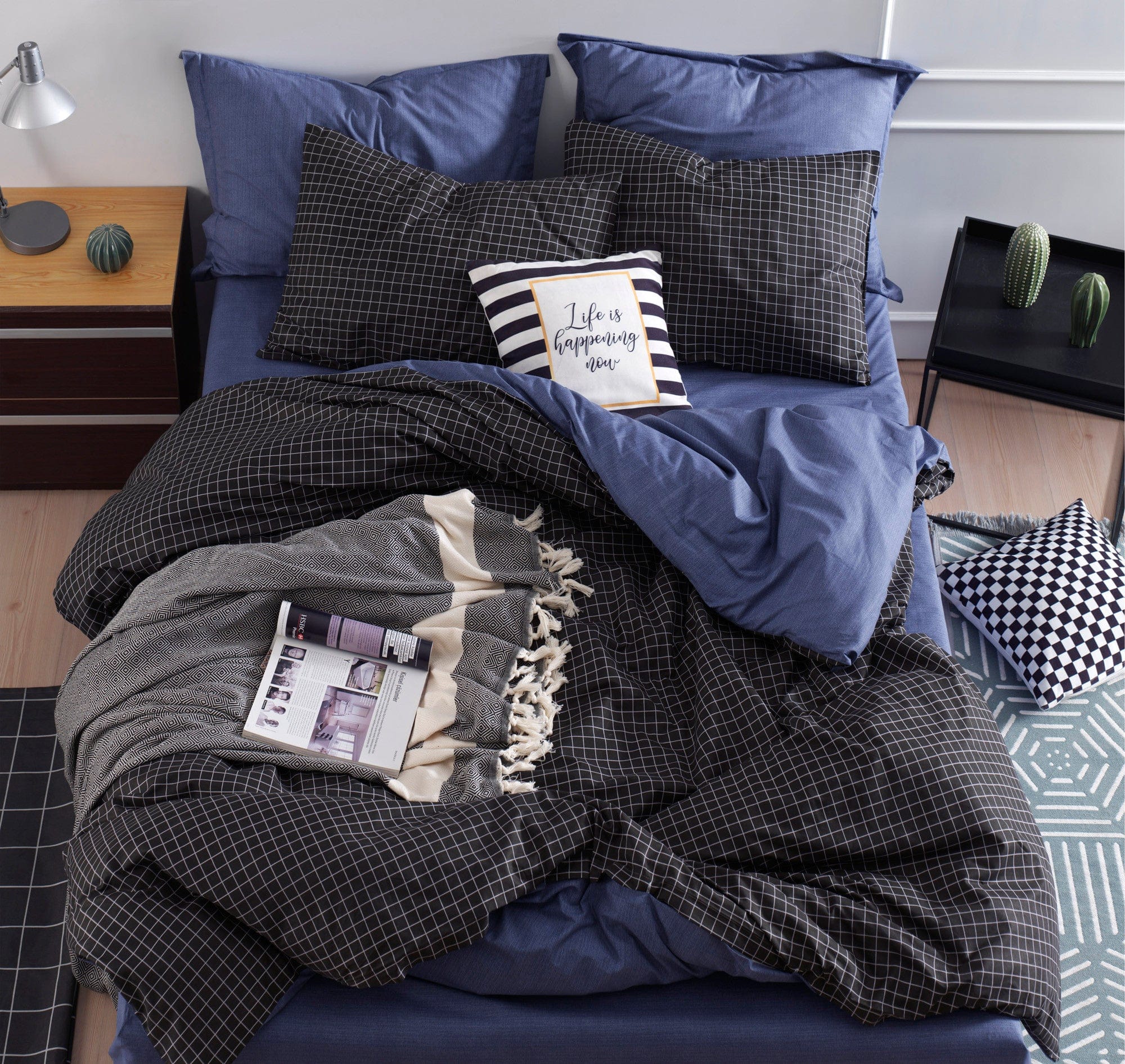 Asir Biancheria Da Letto di cotone Oslo Multicolore, 200 x 220 cm
