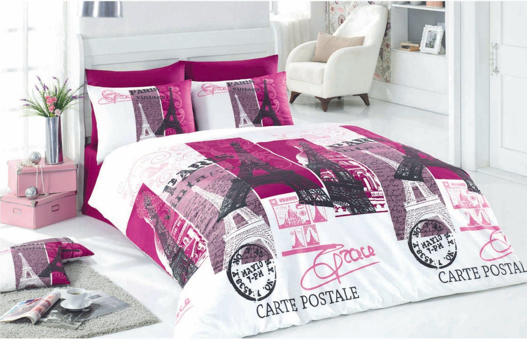 Asir Biancheria Da Letto di cotone Paris Multicolore, 200 x 220 cm
