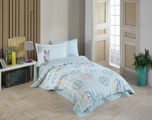 Asir Biancheria Da Letto di cotone Peace Multicolore, 160 x 220 cm