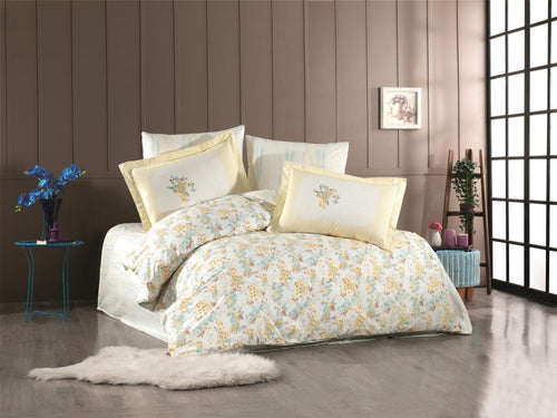 Asir Biancheria Da Letto di cotone Perla Giallo, 160 x 220 cm