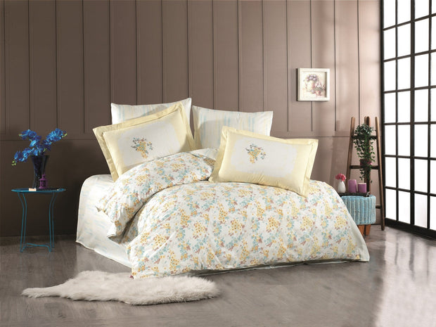Asir Biancheria Da Letto di cotone Perla Giallo, 160 x 220 cm