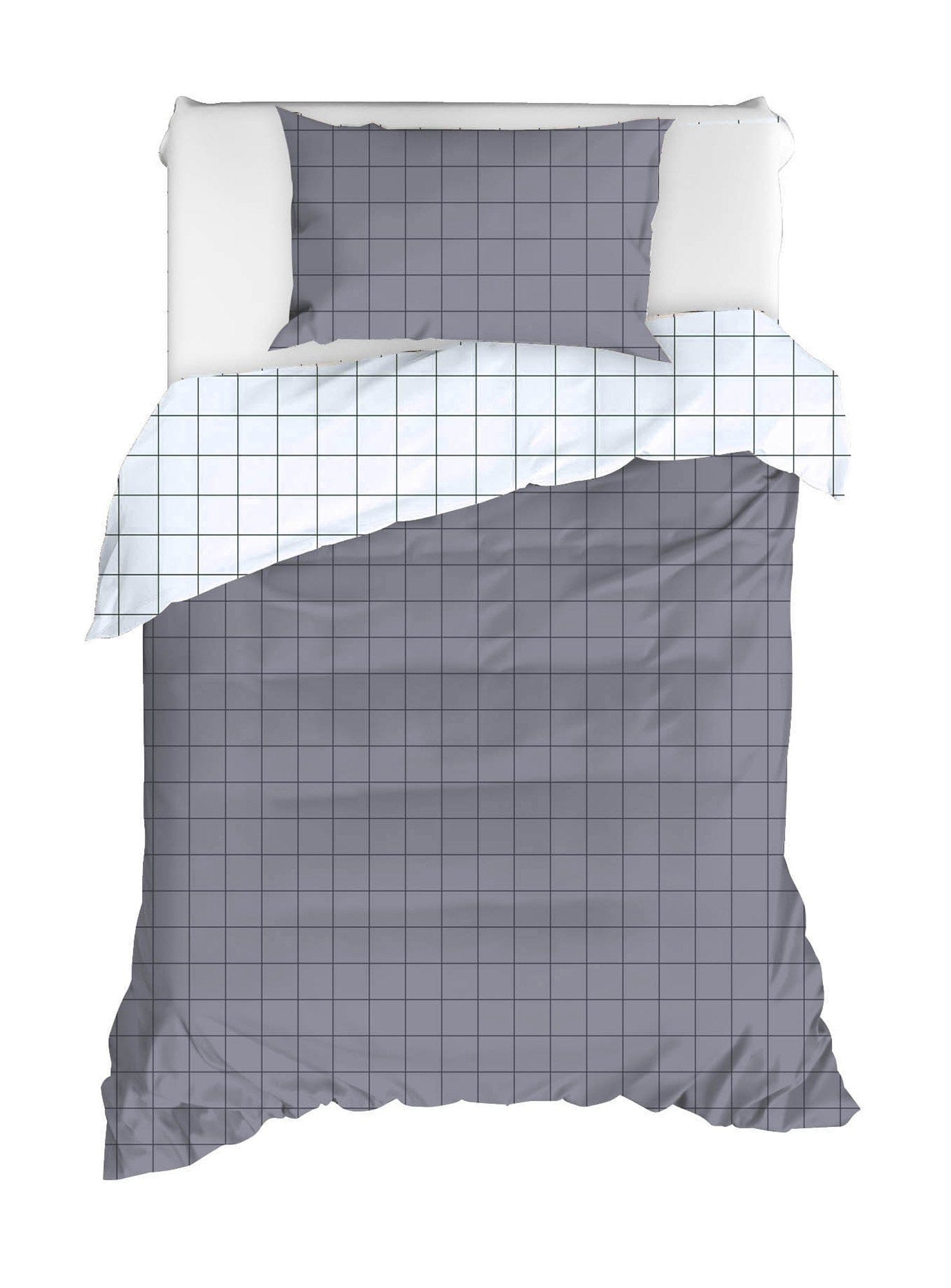 Asir Biancheria Da Letto di cotone Persegi Antracite, 160 x 220 cm