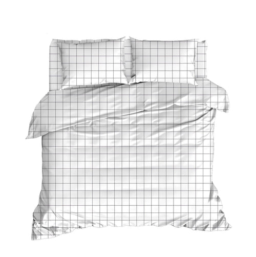 Asir Biancheria Da Letto di cotone Persegi Bianco, 200 x 220 cm