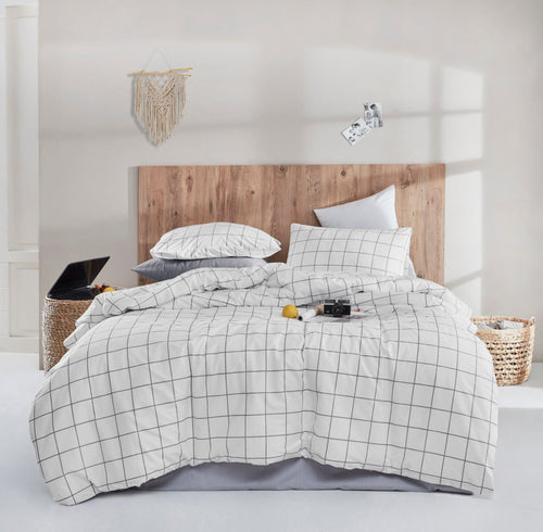 Asir Biancheria Da Letto di cotone Piga Bianco, 200 x 220 cm