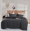 Asir Biancheria Da Letto di cotone Piga Nero, 200 x 220 cm