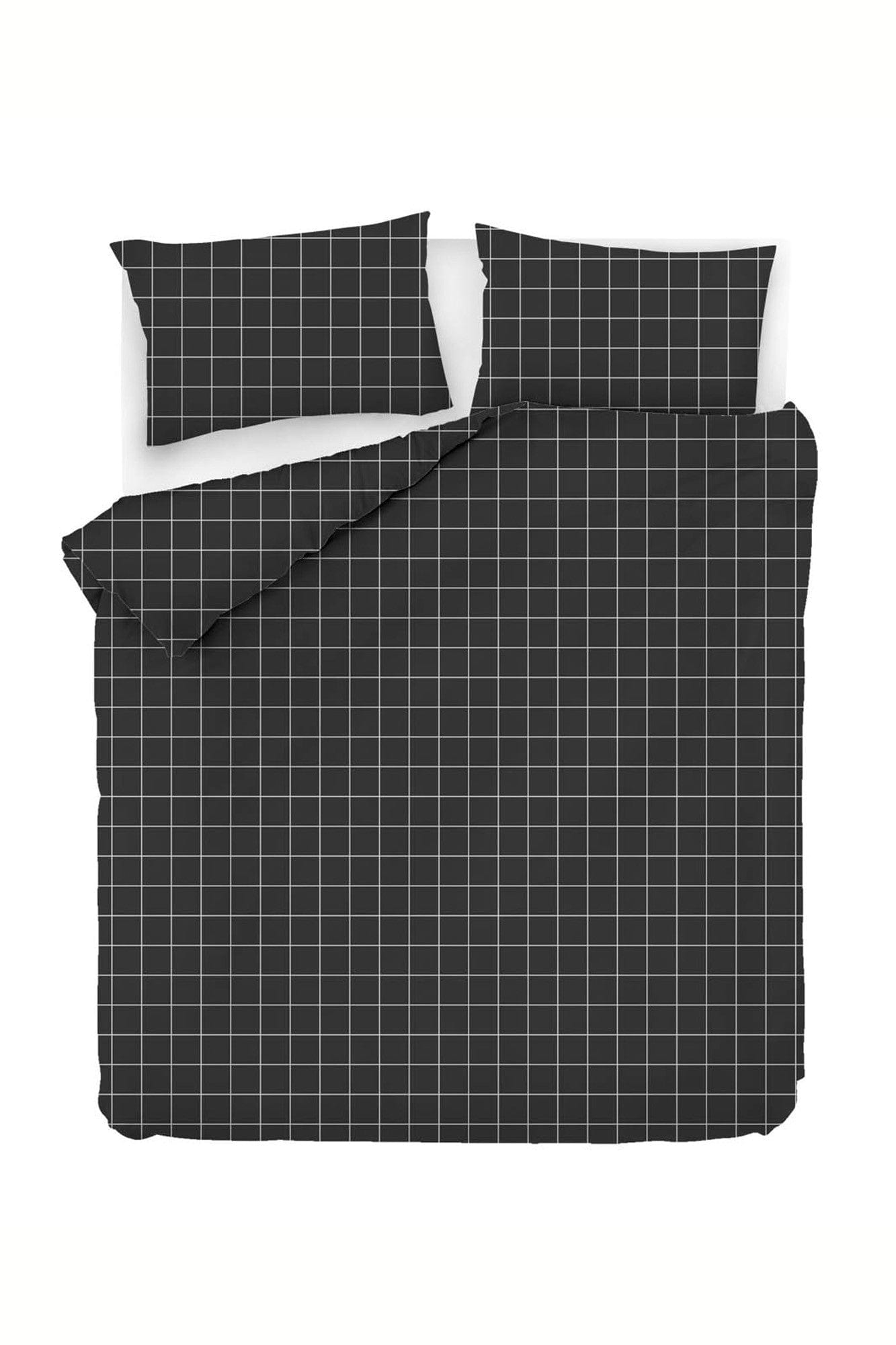 Asir Biancheria Da Letto di cotone Piga Nero, 200 x 220 cm