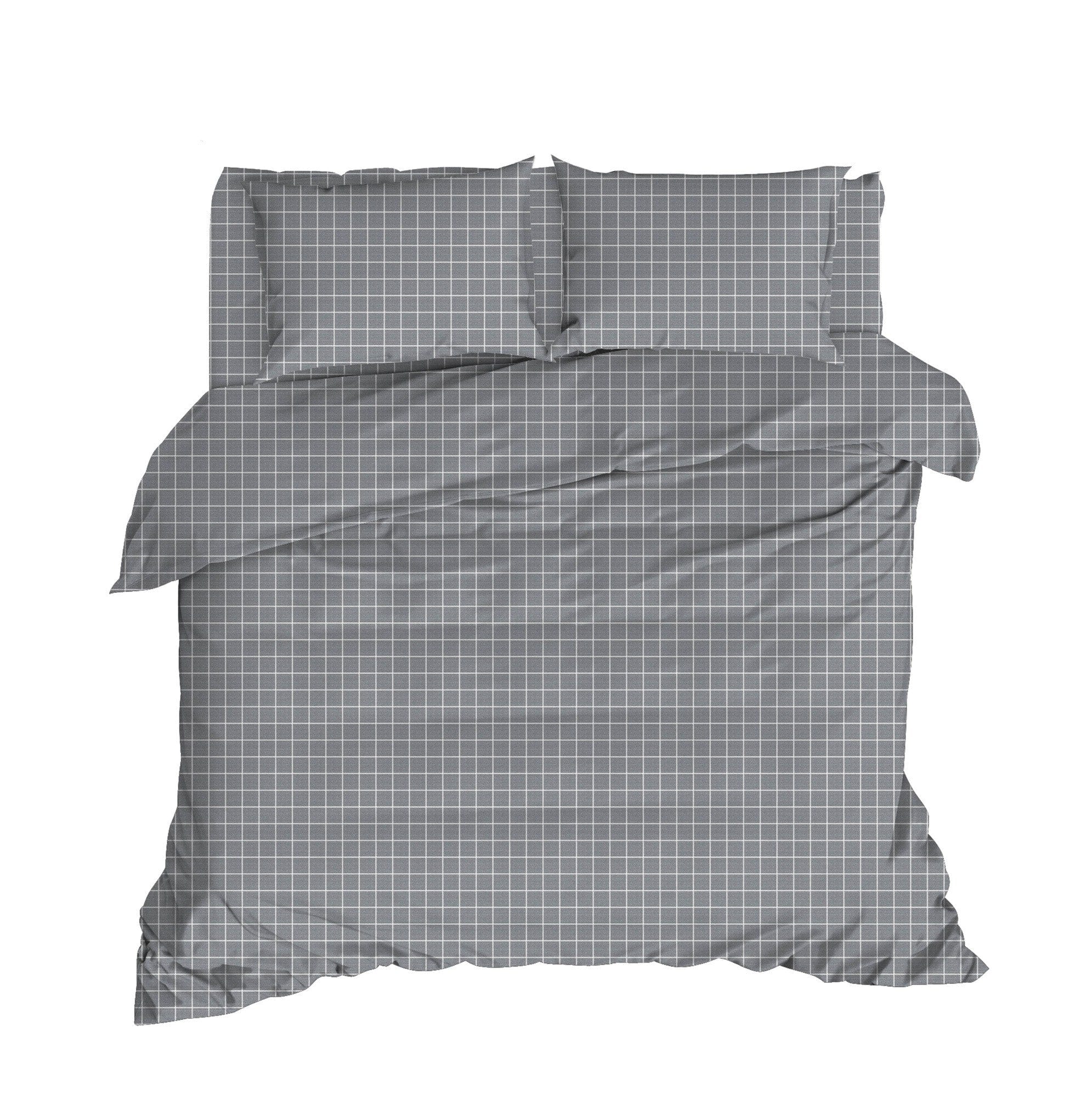 Asir Biancheria Da Letto di cotone Pipong Antracite, 200 x 220 cm