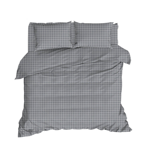 Asir Biancheria Da Letto di cotone Pipong Antracite, 200 x 220 cm