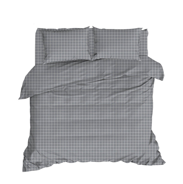 Asir Biancheria Da Letto di cotone Pipong Antracite, 200 x 220 cm