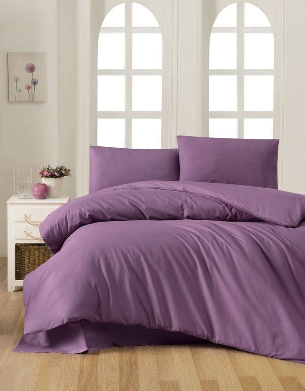 Asir Biancheria Da Letto di cotone Plum Violetto, 200 x 220 cm