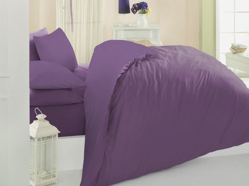 Asir Biancheria Da Letto di cotone Plum Violetto, 200 x 220 cm