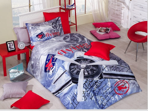 Asir Biancheria Da Letto Di Cotone Raso Aliante Multicolore, 160 x 220 cm