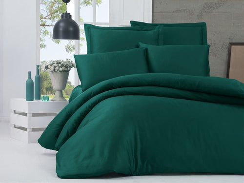 Asir Biancheria Da Letto Di Cotone Raso Alisa Verde, 200 x 220 cm