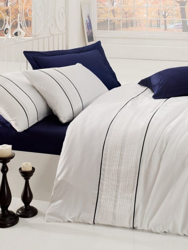 Asir Biancheria Da Letto Di Cotone Raso Alone Blu, 200 x 220 cm